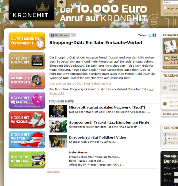 Screenshot kronehit.at