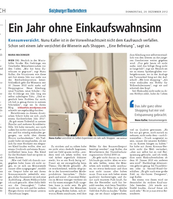 Screenshot Artikel Salzburger Nachrichten