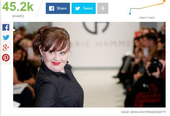 Screenshot (c) http://mashable.com/2015/02/12/model-down-syndrome-new-york-fashion-week/#:eyJzIjoiZiIsImkiOiJfaTg3MHhrNjIzMGx0Mjk3dCJ9